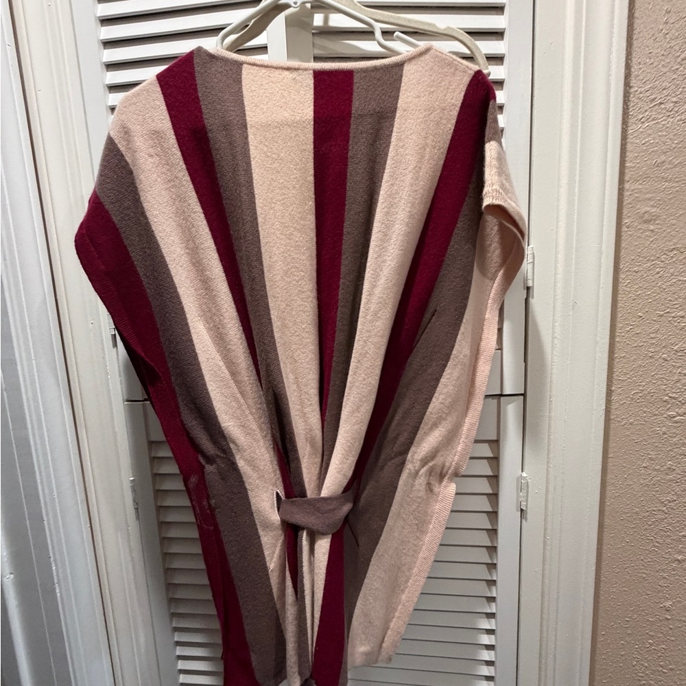 Bebe Striped Knit Sweater - Red, Pink, Brown